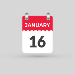 January 16 calendar Date Month icon