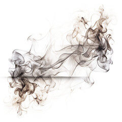 Fototapeta premium Graceful swirls of dark and light grey smoke on transparent background
