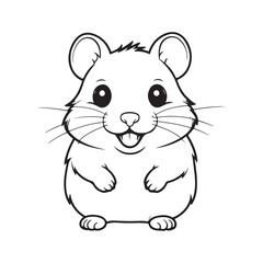 Cute Cartoon Hamster Illustration.