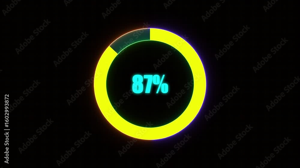 Poster 87% bar chart animation percentage diagrams modern animation design percentage circle 4k animation. 