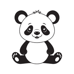 Cute Cartoon Panda Sitting Pose 1.