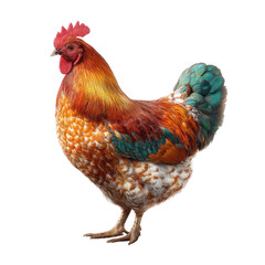 Fototapeta premium Vibrant rooster, colorful plumage, bold colors