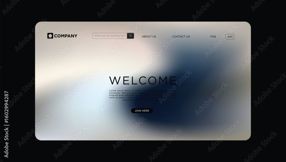Poster captivating modern website landing page with inviting 'welcome' message and search bar