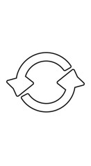 Simple Black Outline of Two Arrows Forming a Circular Loop