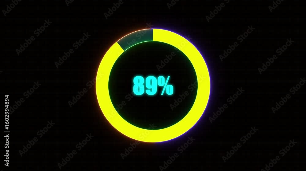 Poster 89% bar chart animation percentage diagrams modern animation design percentage circle 4k animation. 