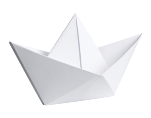 3D paper-style folded shape in white with soft shadows, isolated on a transparent background