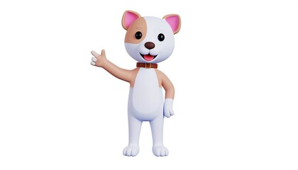 Obraz premium Cute cartoon dog pointing