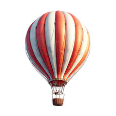 Naklejka premium Red and white striped hot air balloon