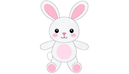 Fototapeta premium Cute cartoon white rabbit