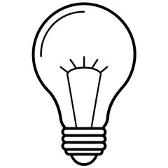 Minimalist Light Bulb Line Art