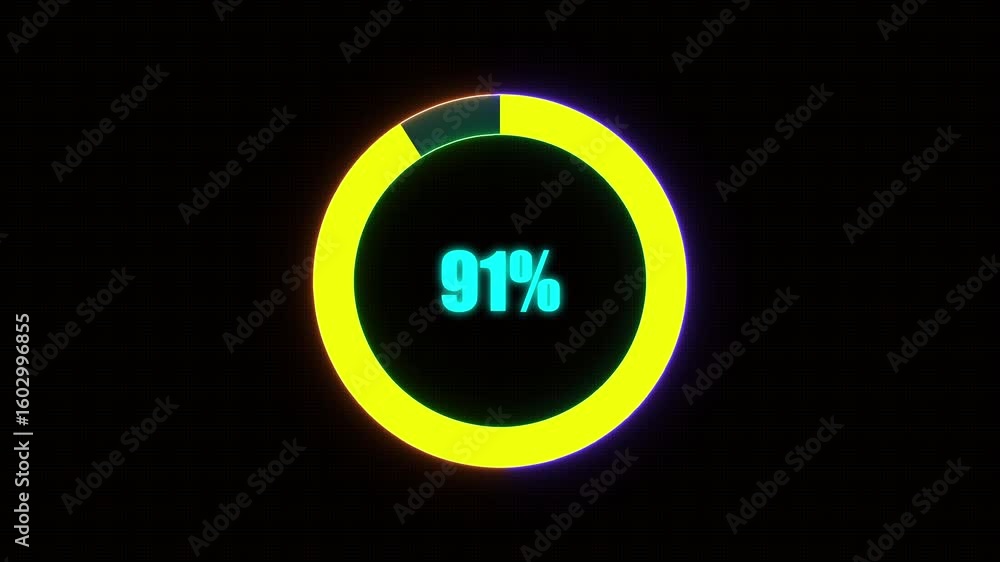 Poster 91% bar chart animation percentage diagrams modern animation design percentage circle 4k animation. 