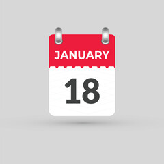 January 18 calendar Date Month icon