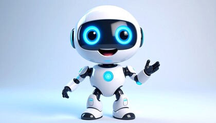 Cute robot with friendly expression