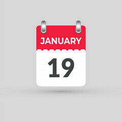 January 19 calendar Date Month icon