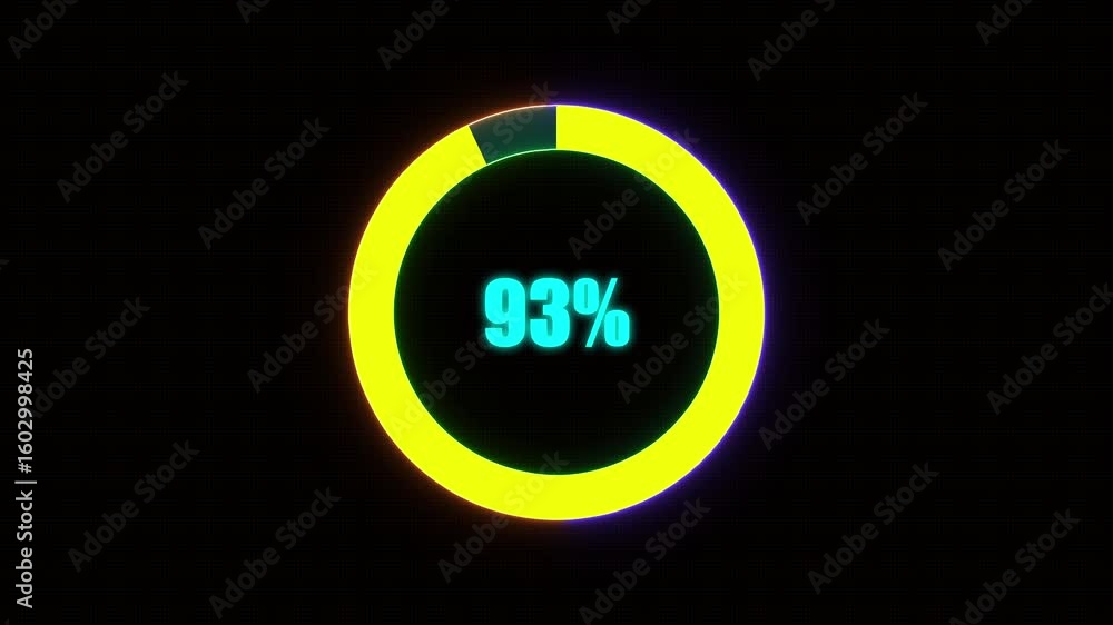 Poster 93% bar chart animation percentage diagrams modern animation design percentage circle 4k animation. 