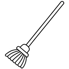 Minimalist Mop Line Illustration