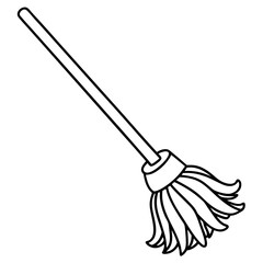 Minimalist Mop Line Illustration