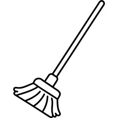 Minimalist Mop Line Illustration