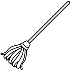 Minimalist Mop Line Illustration
