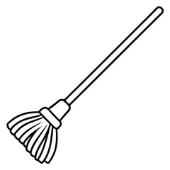 Minimalist Mop Line Illustration