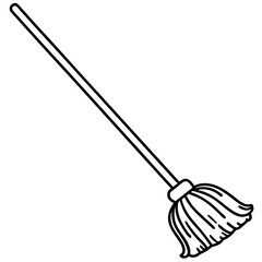 Minimalist Mop Line Illustration