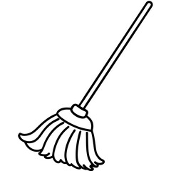 Minimalist Mop Line Illustration