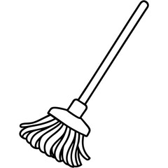 Minimalist Mop Line Illustration