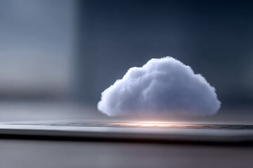 Digital Cloud Concept Over Laptop Representing Technology and Innovation in Computing