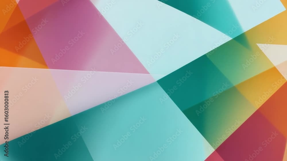 Poster abstract colorful geometric art: a vivid composition of overlapping translucent geometric shapes, pr