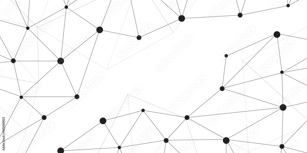 Poster abstract geometric background with connecting dots and lines with low poly triangle shapes. polygona