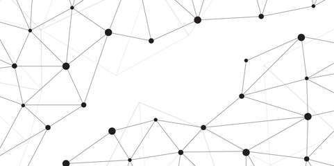 Abstract geometric background with connecting dots and lines with low poly triangle shapes. Polygonal Mesh Background Vector design digital technology concept Global network connection data structure. © Kainat 