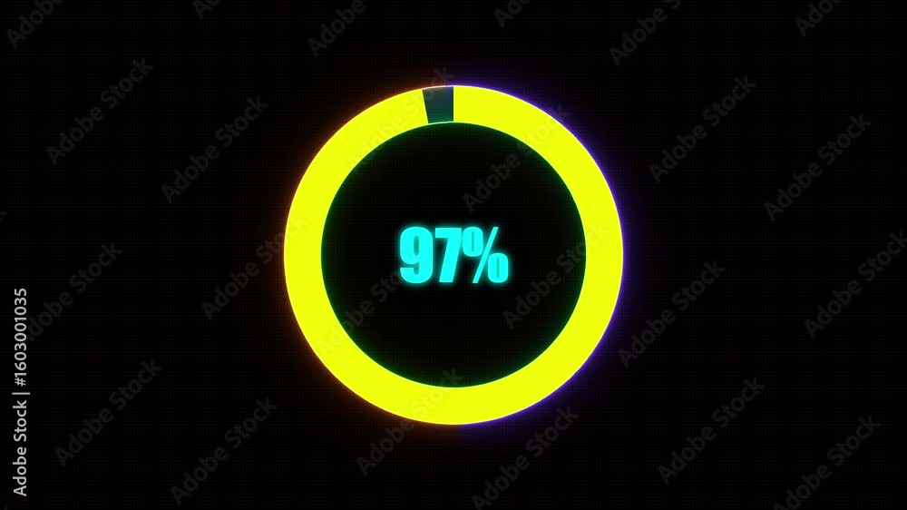 Poster 97% bar chart animation percentage diagrams modern animation design percentage circle 4k animation. 