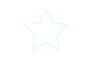 Obraz premium Luminous blue neon star radiating electric glow, illuminating transparent backdrop with contemporary digital design aesthetic