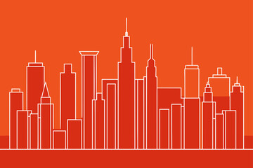 Obraz premium Growth and success are soaring in the urban market, depicted by a finance chart vector illustration with an upward arrow pointing towards a towering city