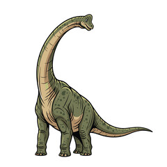 Brachiosaurus cartoon dinosaur artwork Illustration