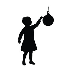 Child hanging ornament vector silhouette