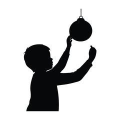Child hanging ornament vector silhouette