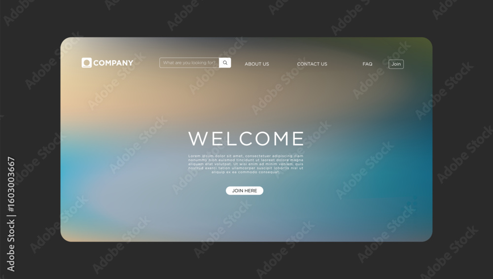 Poster modern website landing page welcomes visitors with a clean design and inviting call to action