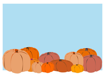 シンプルなハロウィンの装飾フレーム・ブルー背景・