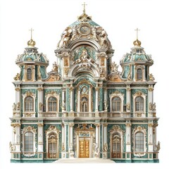 Naklejka premium A stunning photo-realistic illustration of an extravagant Baroque palace.