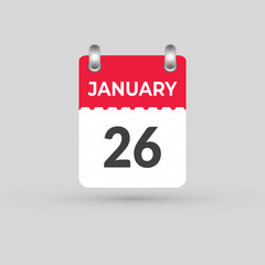 January 26 calendar Date Month icon