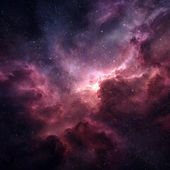 Fototapeta premium A deep purple sky with a few stars and clouds