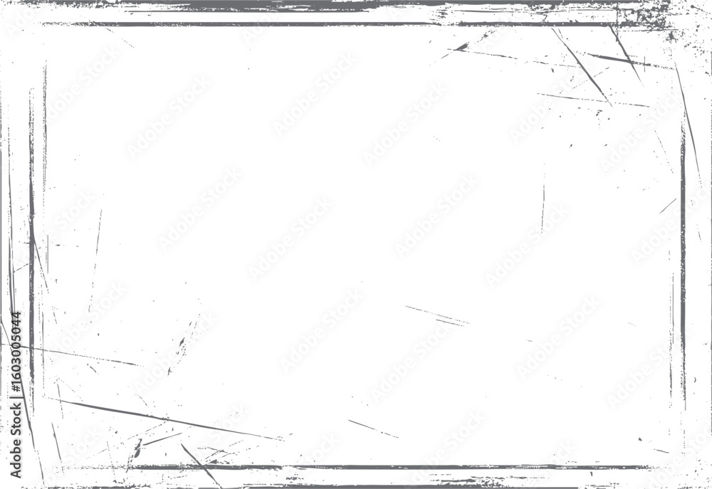 Poster linear grunge scratch texture with rectangular frame. minimal faded surface overlay background. idea