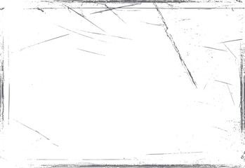 Rough scratch frame with abstract grunge border texture. Distressed background design overlay. Great for classic layout and poster design.