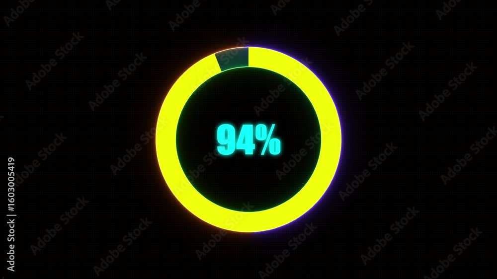 Aufkleber 94% bar chart animation percentage diagrams modern animation design percentage circle 4k animation. 