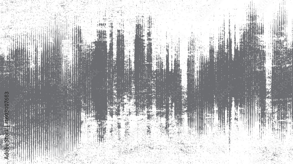 Poster grunge waveform background with glitch line distortion effect. urban style sound texture layout. gre