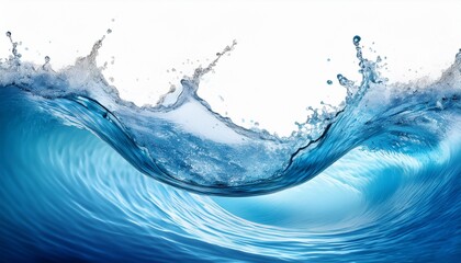 dynamic blue wave splashing with white background emphasizing motion and energy