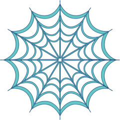 Intricate Teal Spiderweb Design with Dark Blue Outlines vector