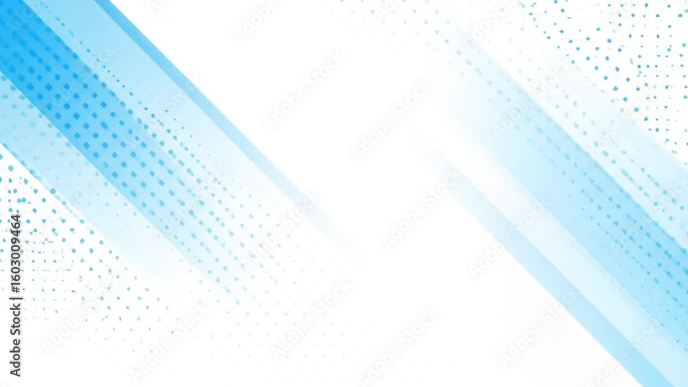 Poster abstract geometric design with diagonal blue lines and white background