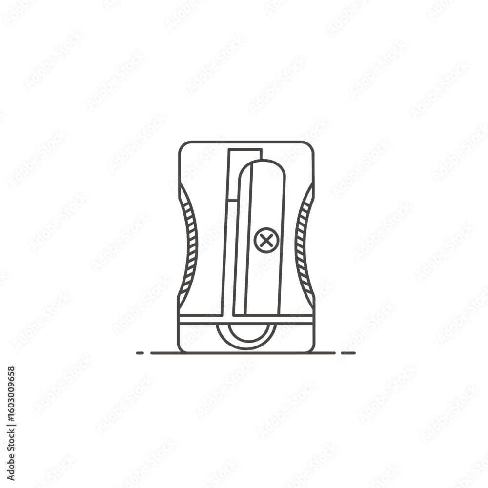 Aufkleber a minimalist line drawing of a pencil sharpener with a simple design on a white background